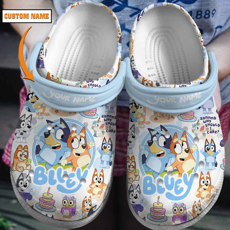 customized funny bluey cartoon clogs for kids 26 adults fiwgr