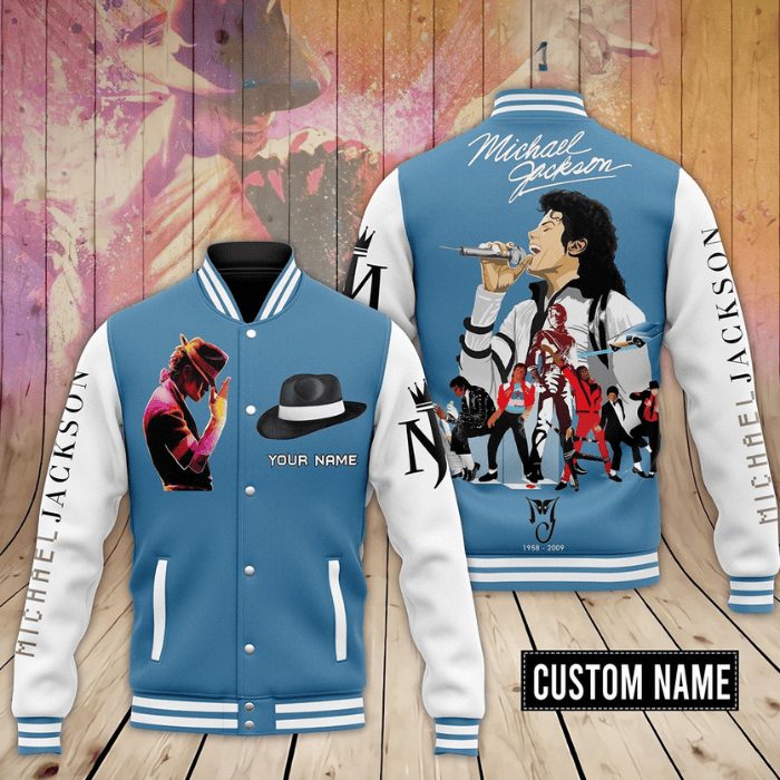customized michael jackson king of pop baseball jacket quwb9