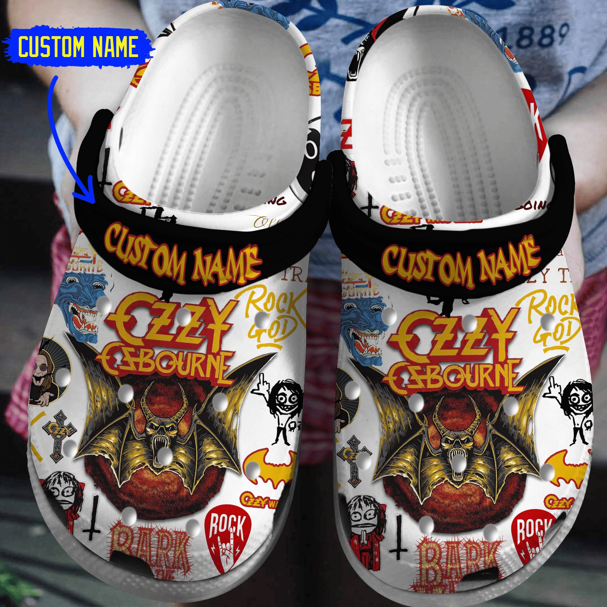 customized ozzy osbourne music artist cool clogs for kids 26 adults mnt0d