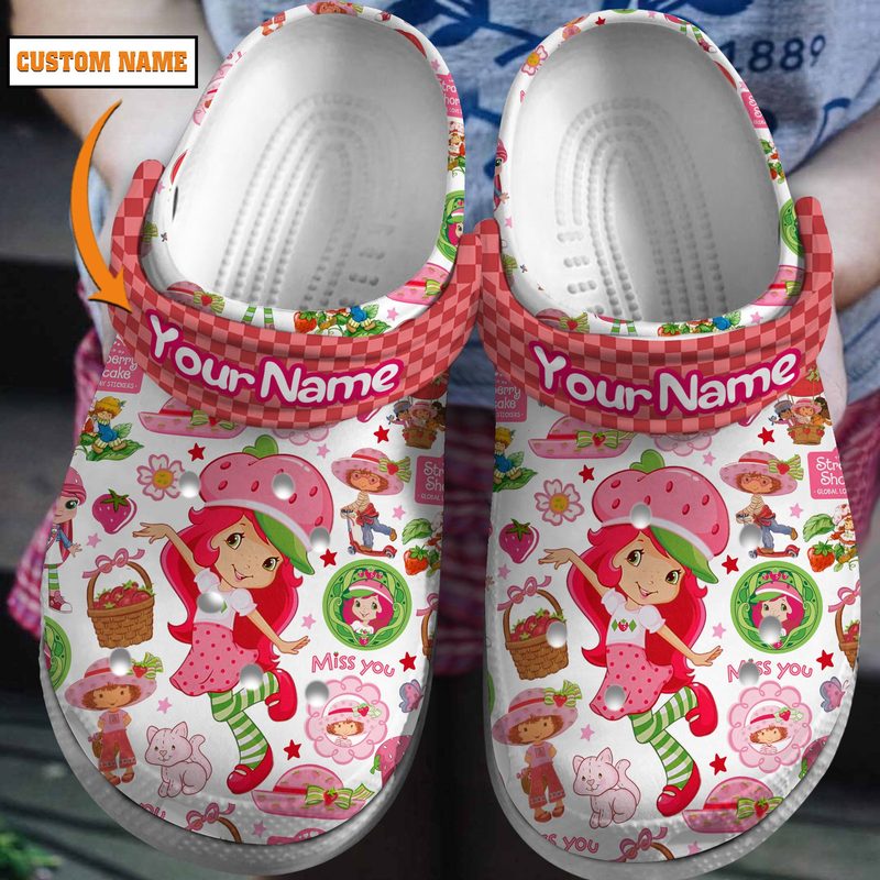 customized strawberry shortcake cute pink clogs for kids 26 adults ec7dh
