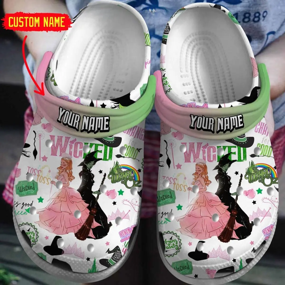 customized wicked ft ariana grande 26 cynthia movie clogs for kids and adults smbi8