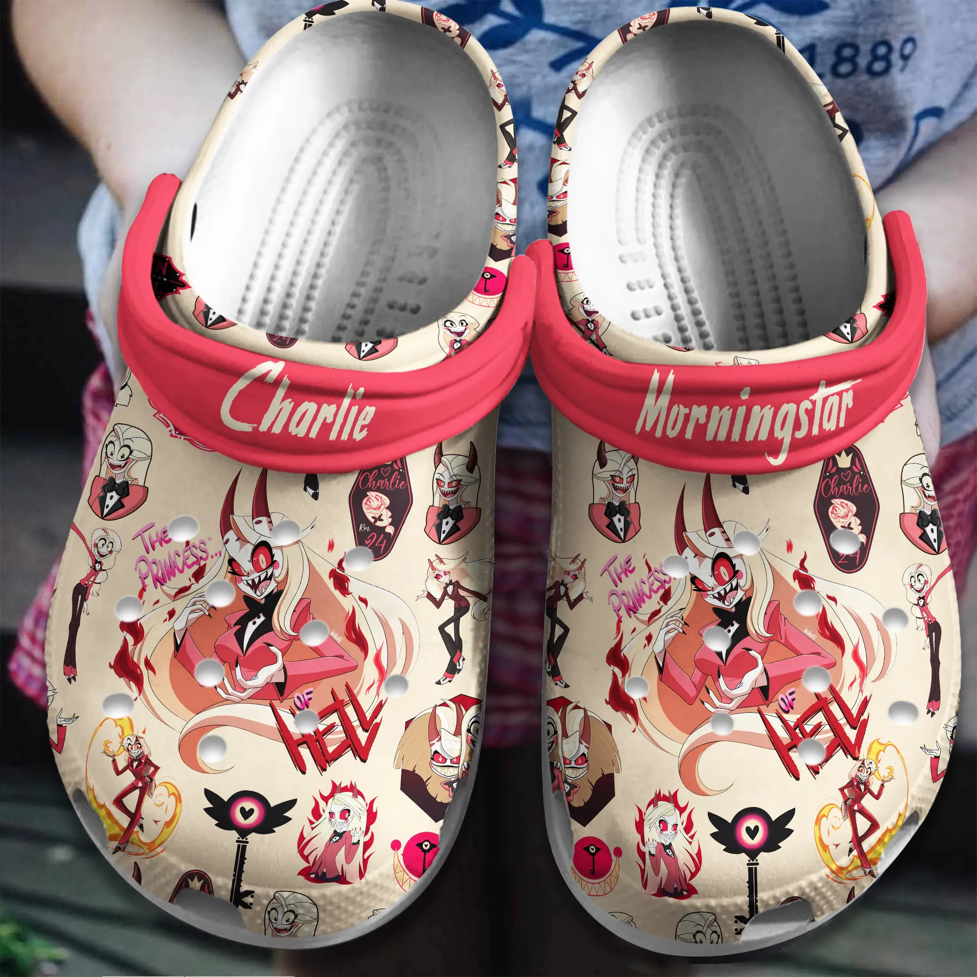 cute 26 beige charlie morningstar hazbin hotel tv series clogs fast shipping worldwide qc85s
