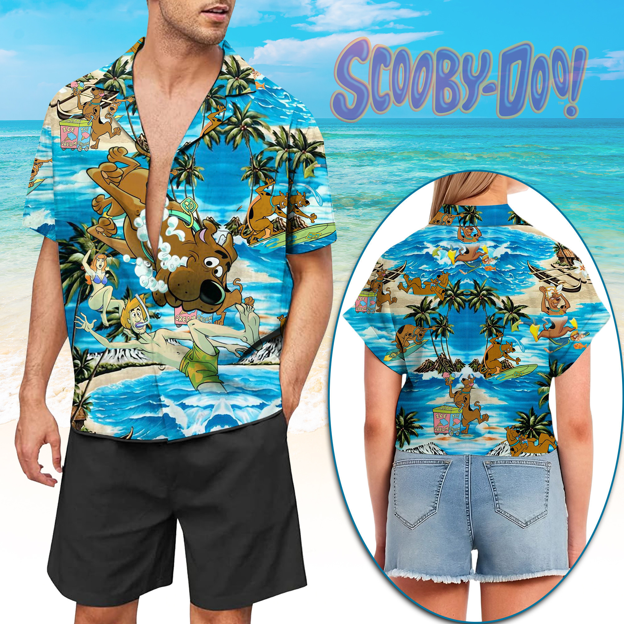 cute 26 vibrant scooby doo summer surfing hawaiian shirt rjxof