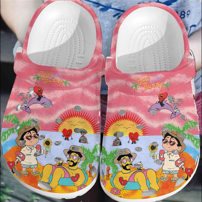 cute bad bunny music colorful clogs for fans etjaz