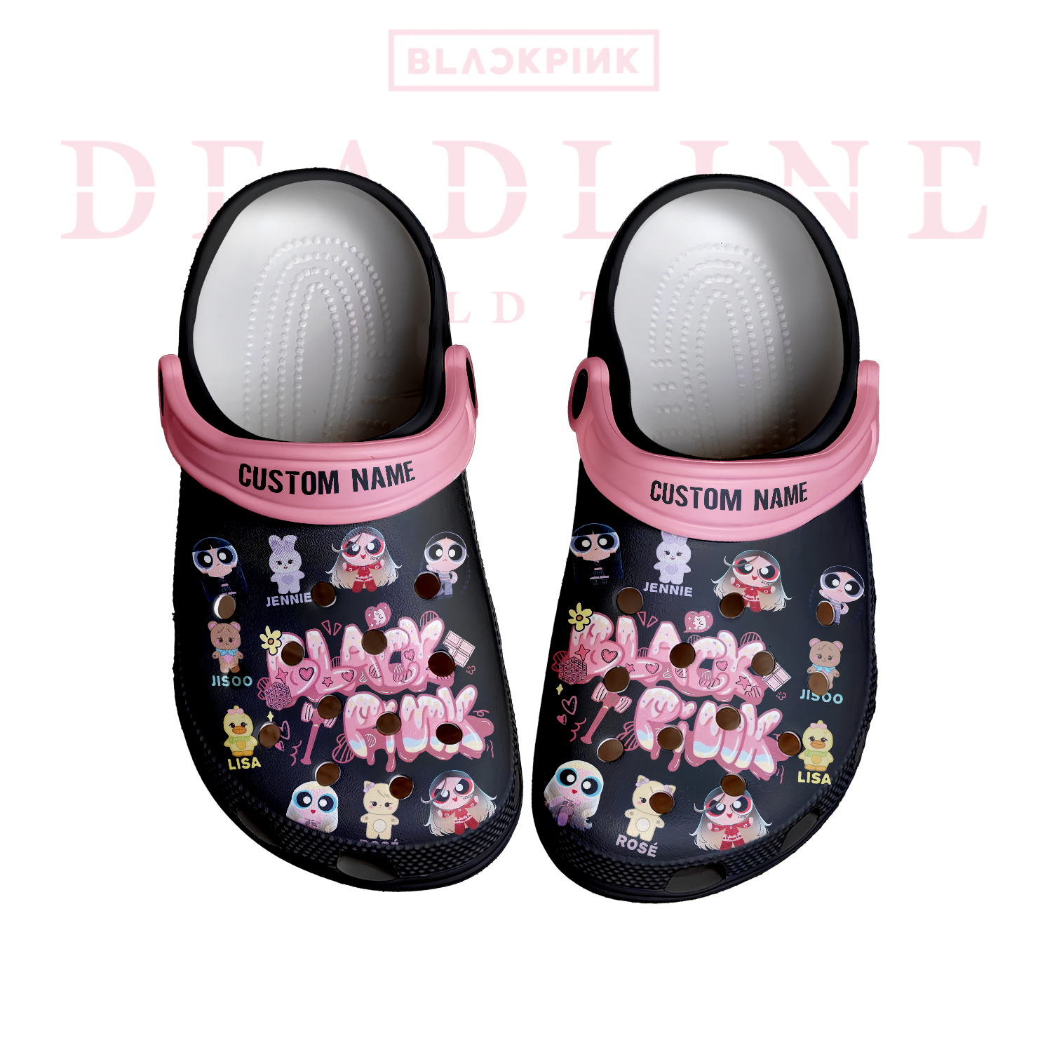 cute black pink music band deadline world tour new clogs wuary