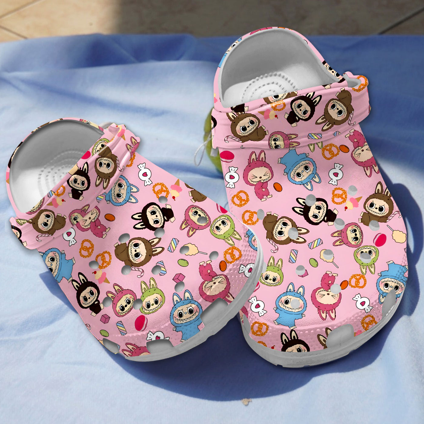 cute labubu monsters and sweets all over printed clogs ckncw