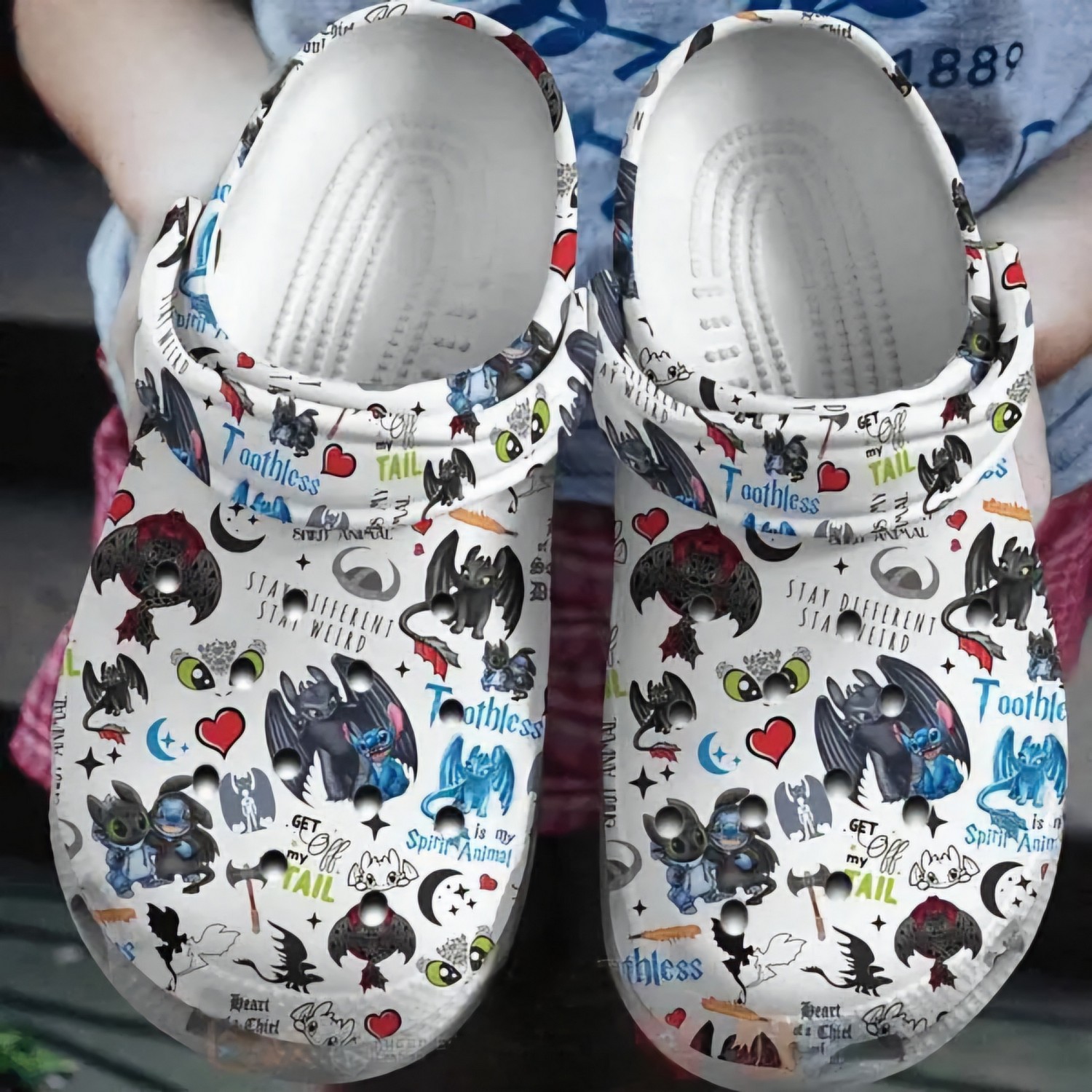 cute love stitch and toothless white clogs for kids 26 adults okbiz