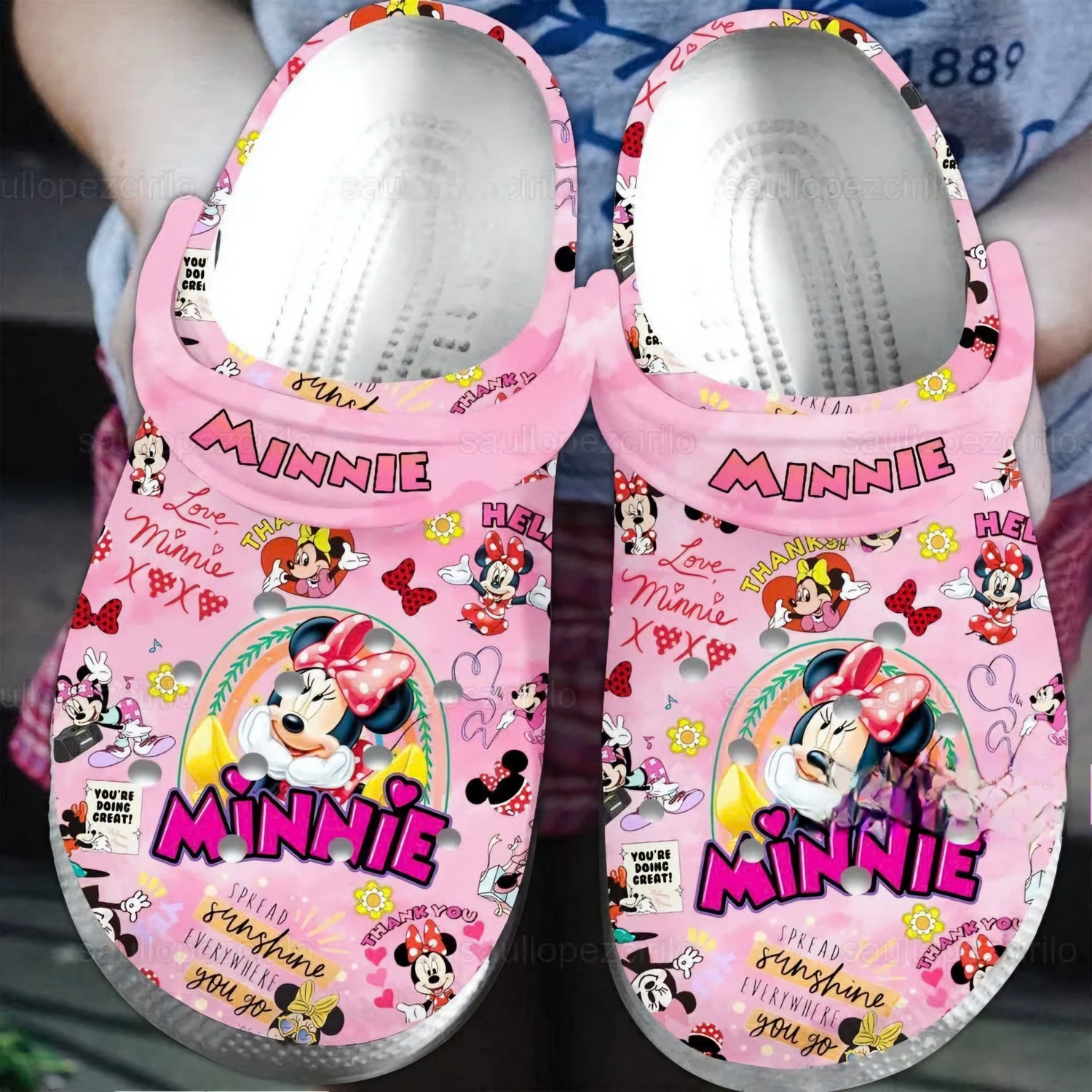 cute minnie mouse pink clogs for kids and adults m997f