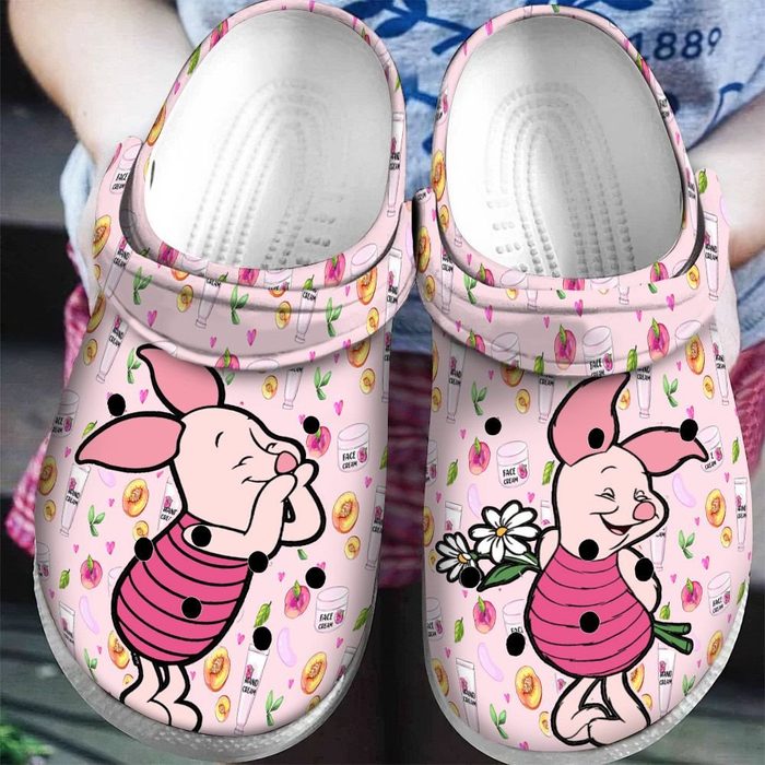 cute piglet winnie the pooh pink crocs for kids and adults vxvsa