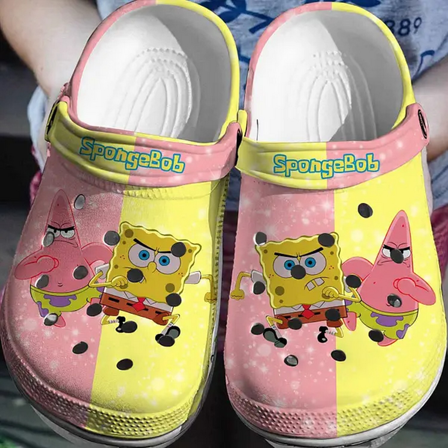 cute spongebob and patrick angry yellow pink clogs for kids and adults d6rtx