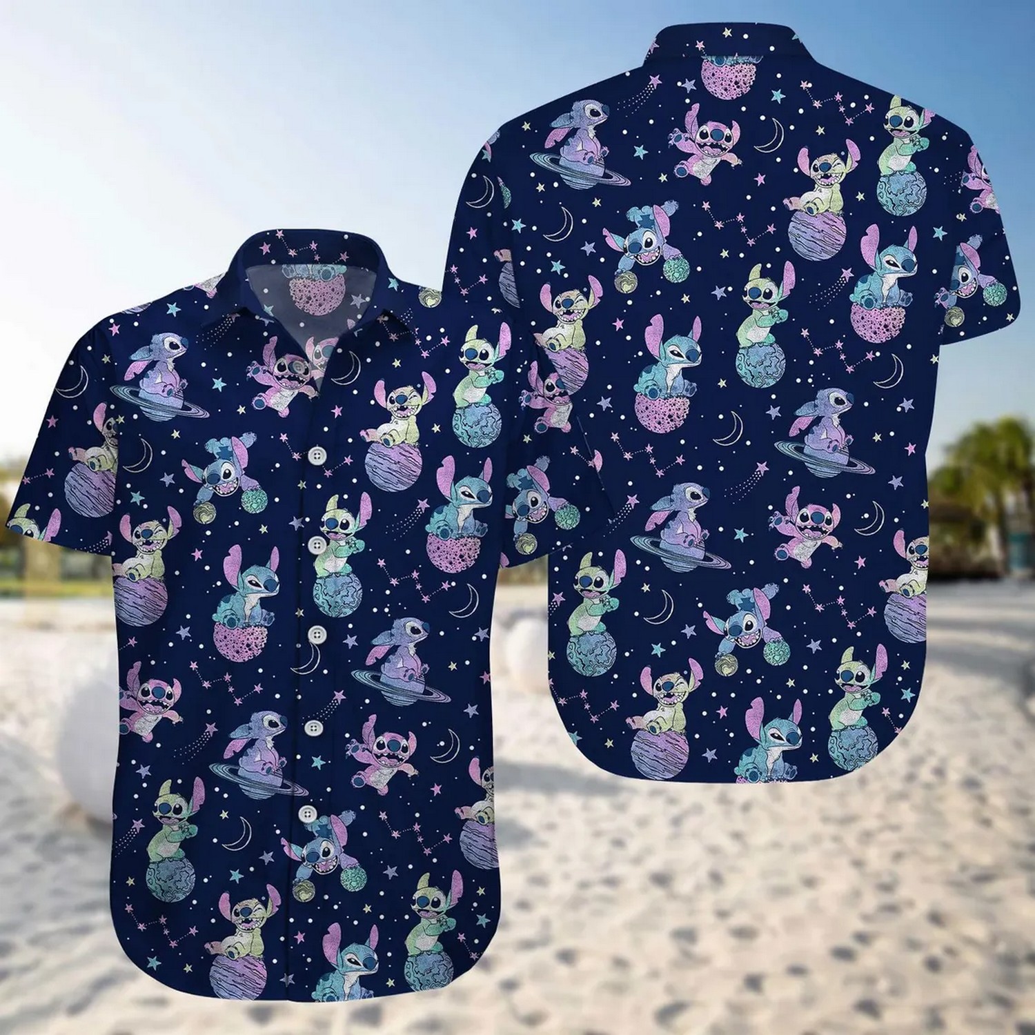 cute stitch galaxy hawaiian shirt lay61