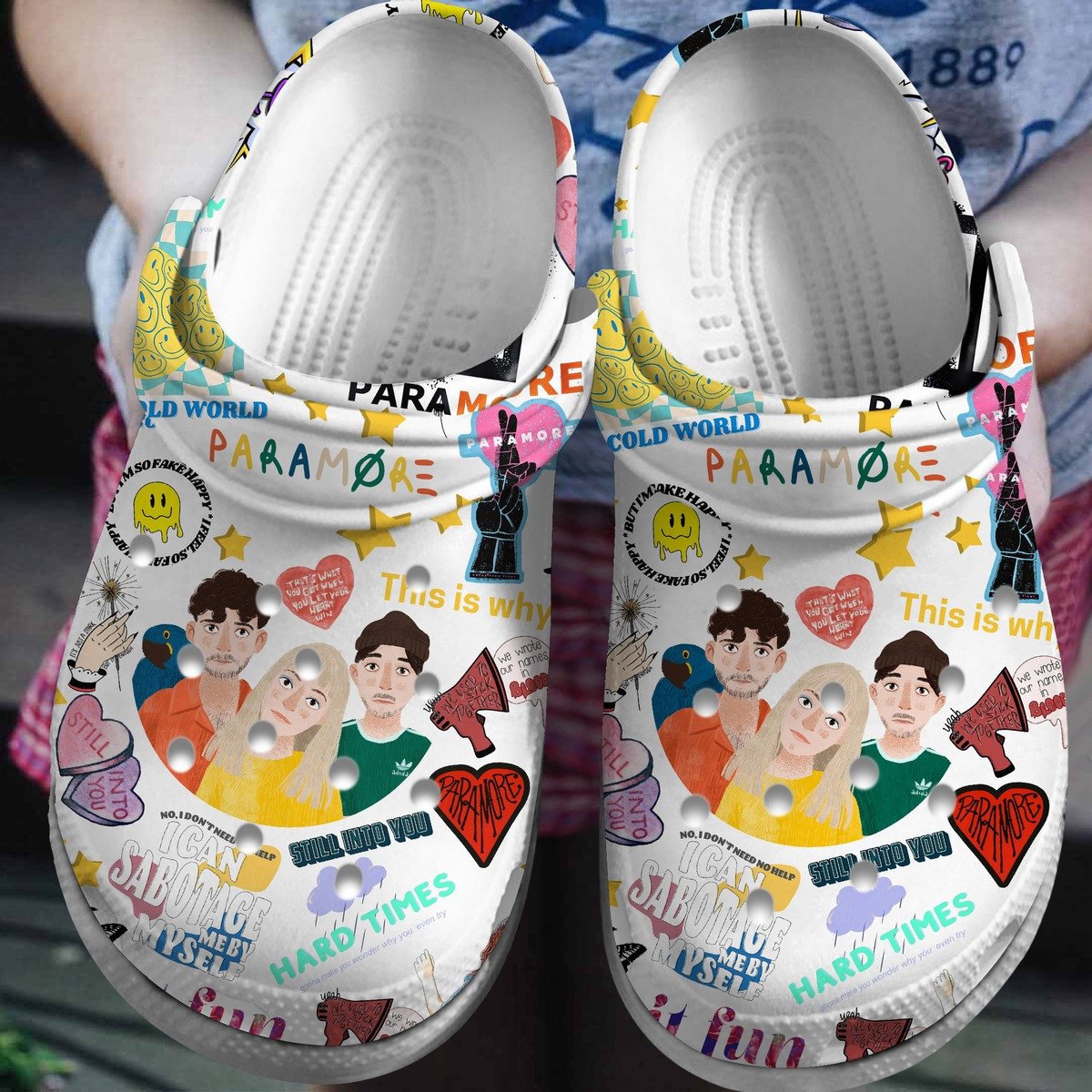 cute style paramore music band clogs for kids and adults lnizx