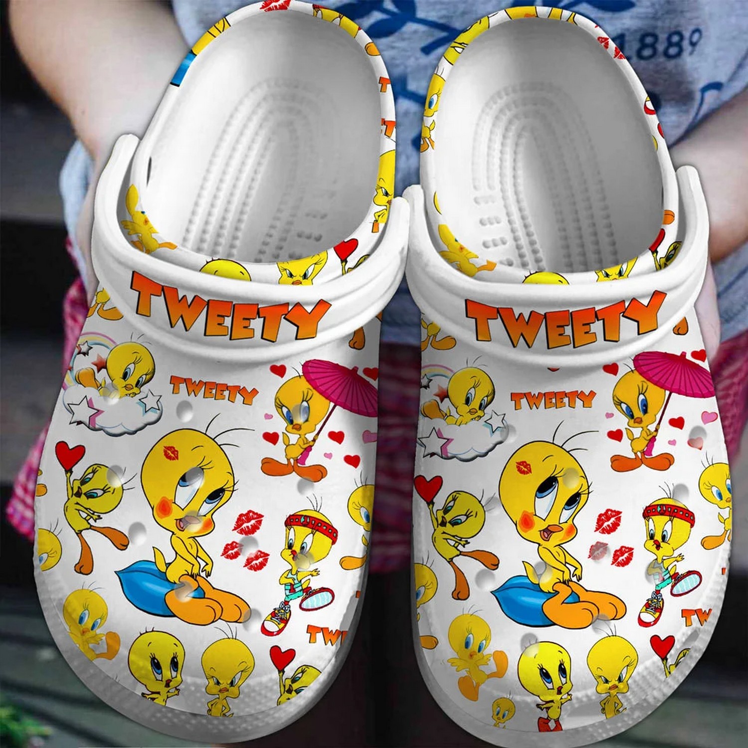 cute tweety cartoon movie white clogs fast shipping available 9zze5