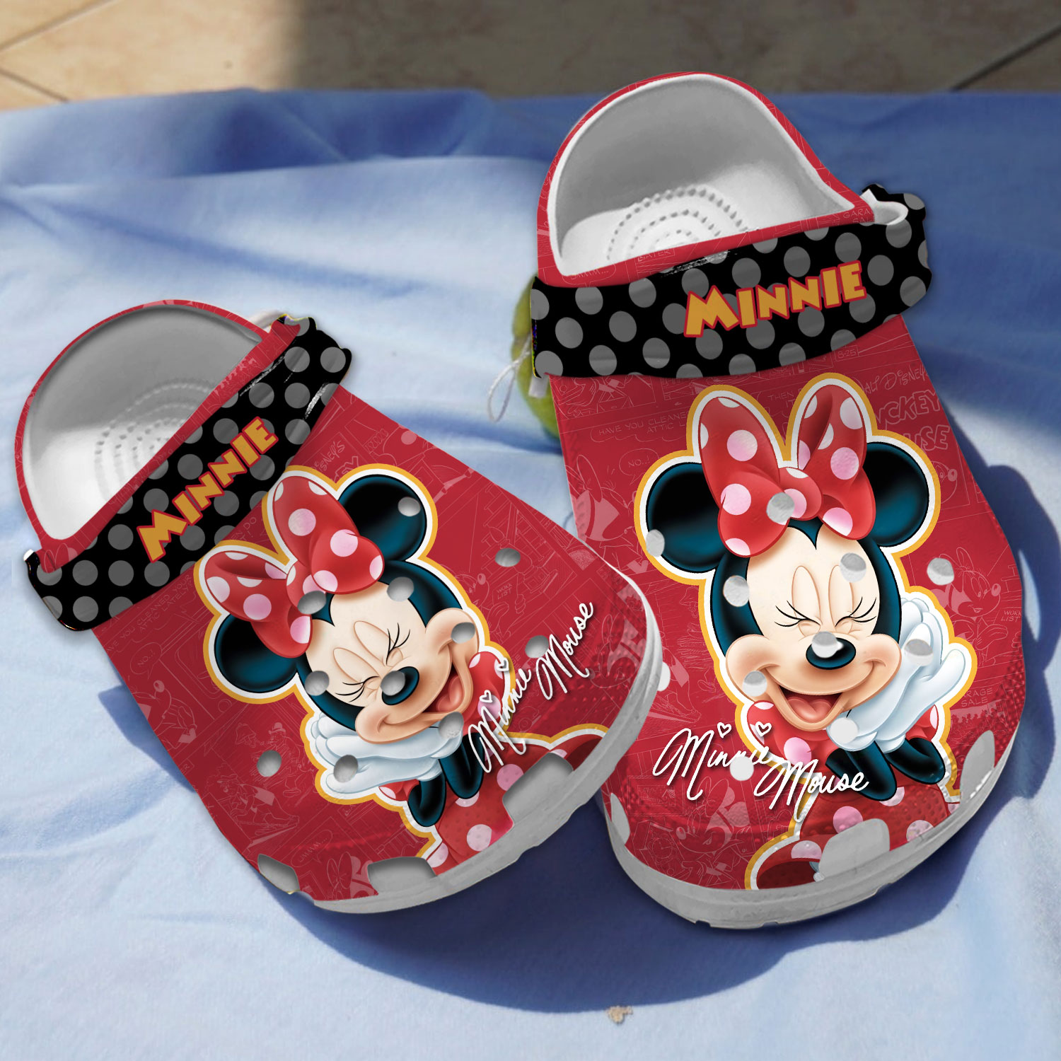cutie pie red sandals minnie mouse mickey cartoon clogs fast shipping worldwide 1libe