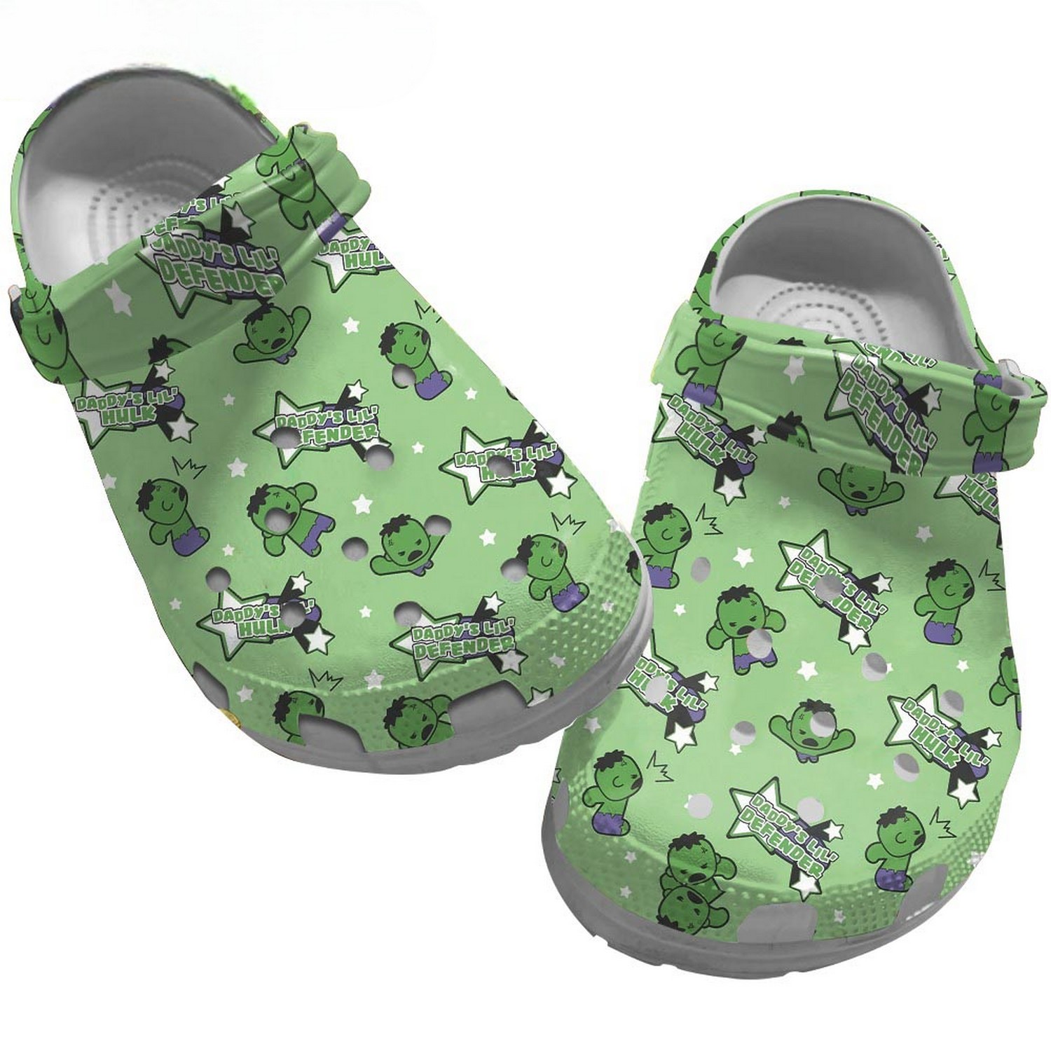 daddys lyl defender hulk chibi cartoo clogs for kids and adults u9v21