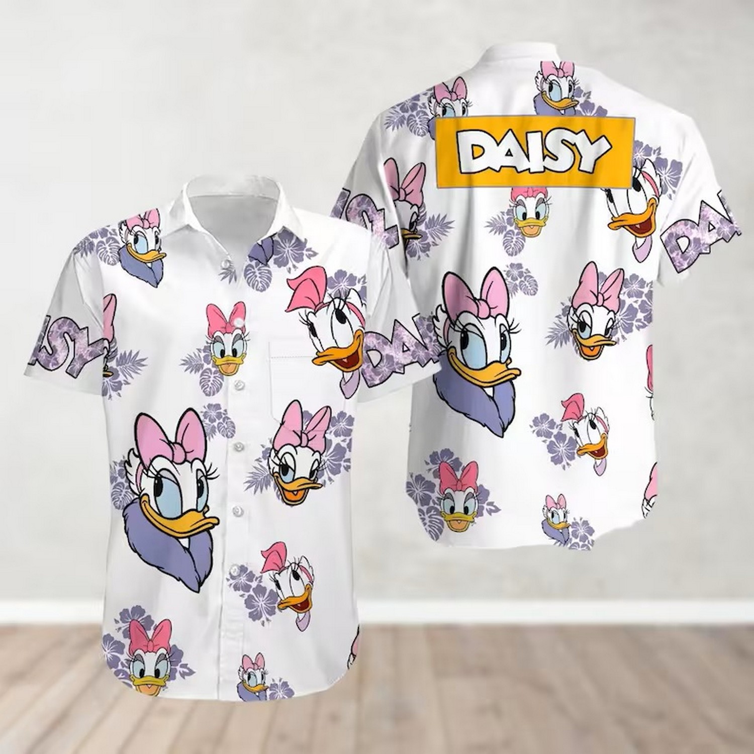 daisy duck summer vacation white hawaiian shirt n2q1y