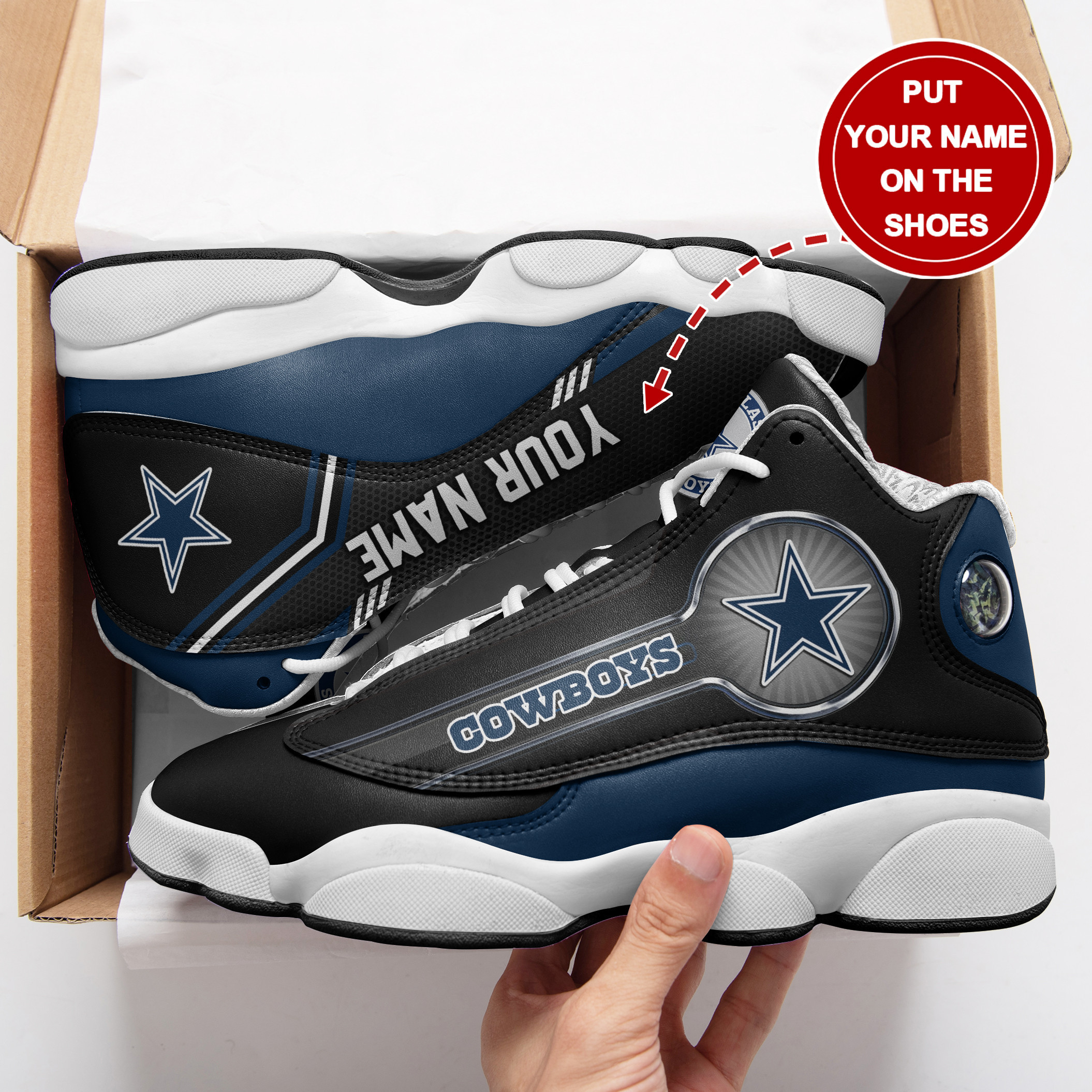 dallas cowboys personalized ajd13 sneakers 13 phxzr