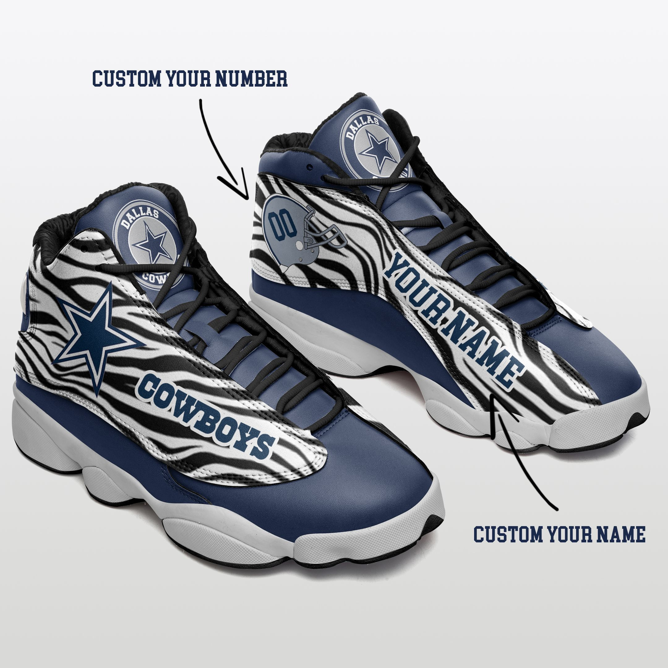 dallas cowboys personalized ajd13 sneakers 933 vnvoi