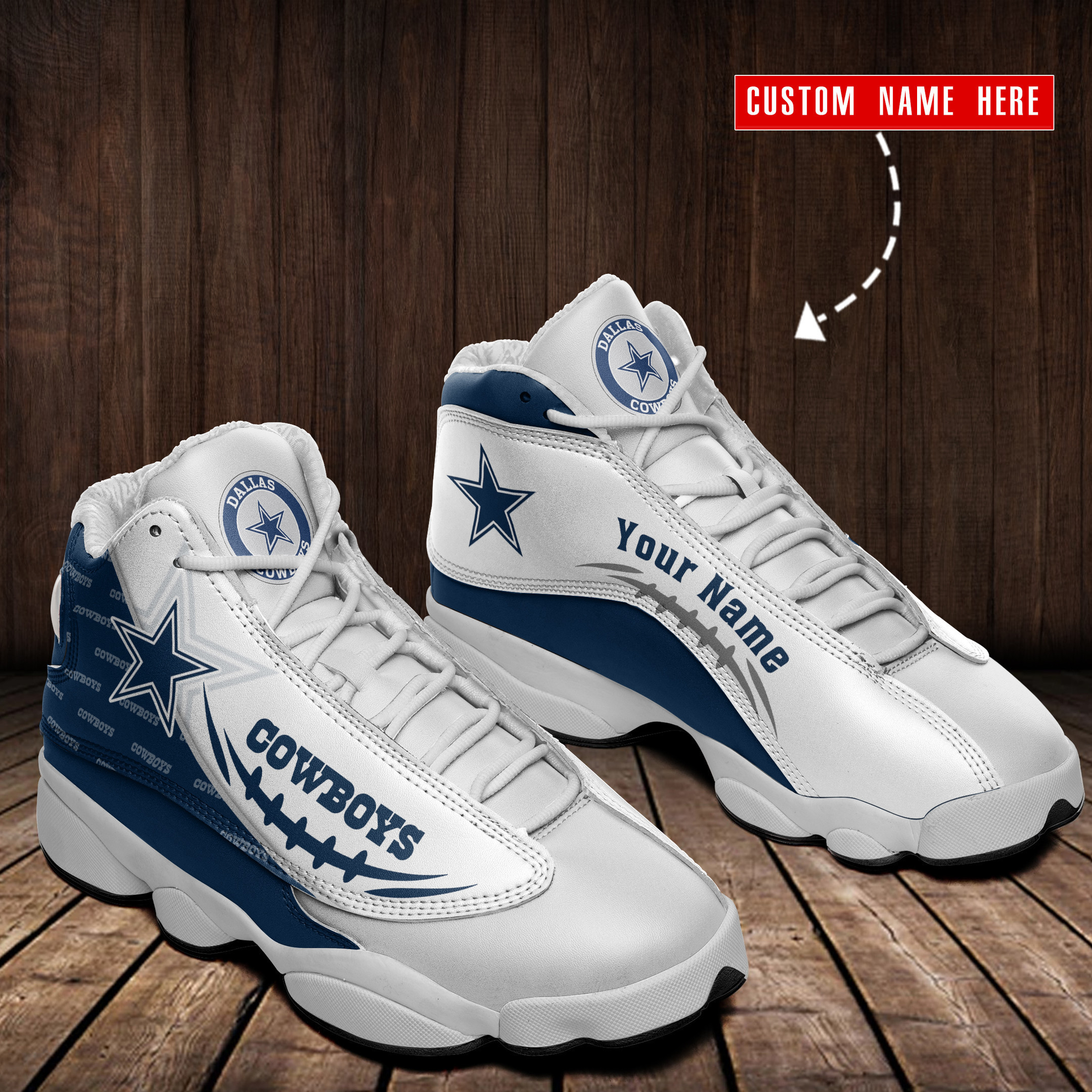 dallas cowboys personalized ajd13 sneakers bg100 89z5j