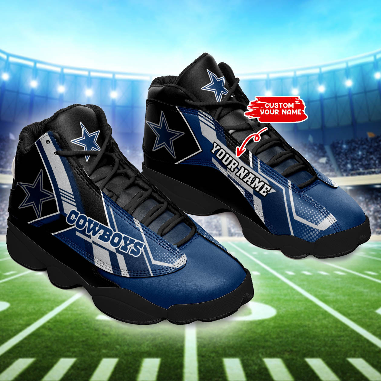 dallas cowboys personalized ajd13 sneakers bg174 wwexp