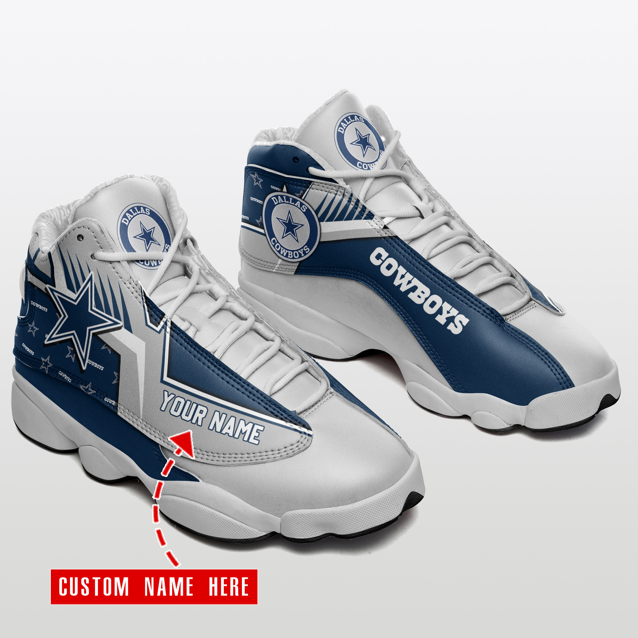 dallas cowboys personalized ajd13 sneakers bg85 4m7qj
