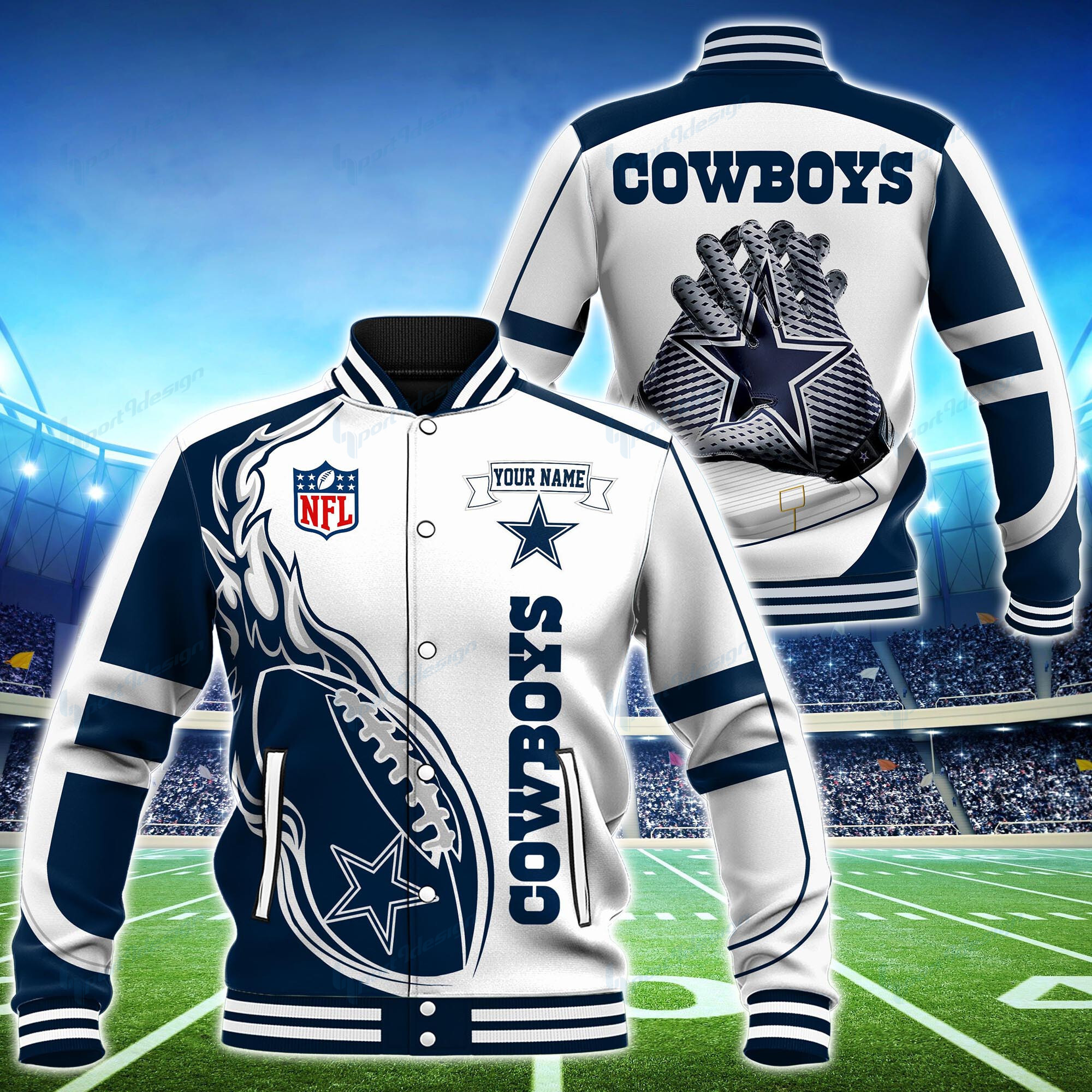dallas cowboys personalized baseball jacket bg09 qqnfm