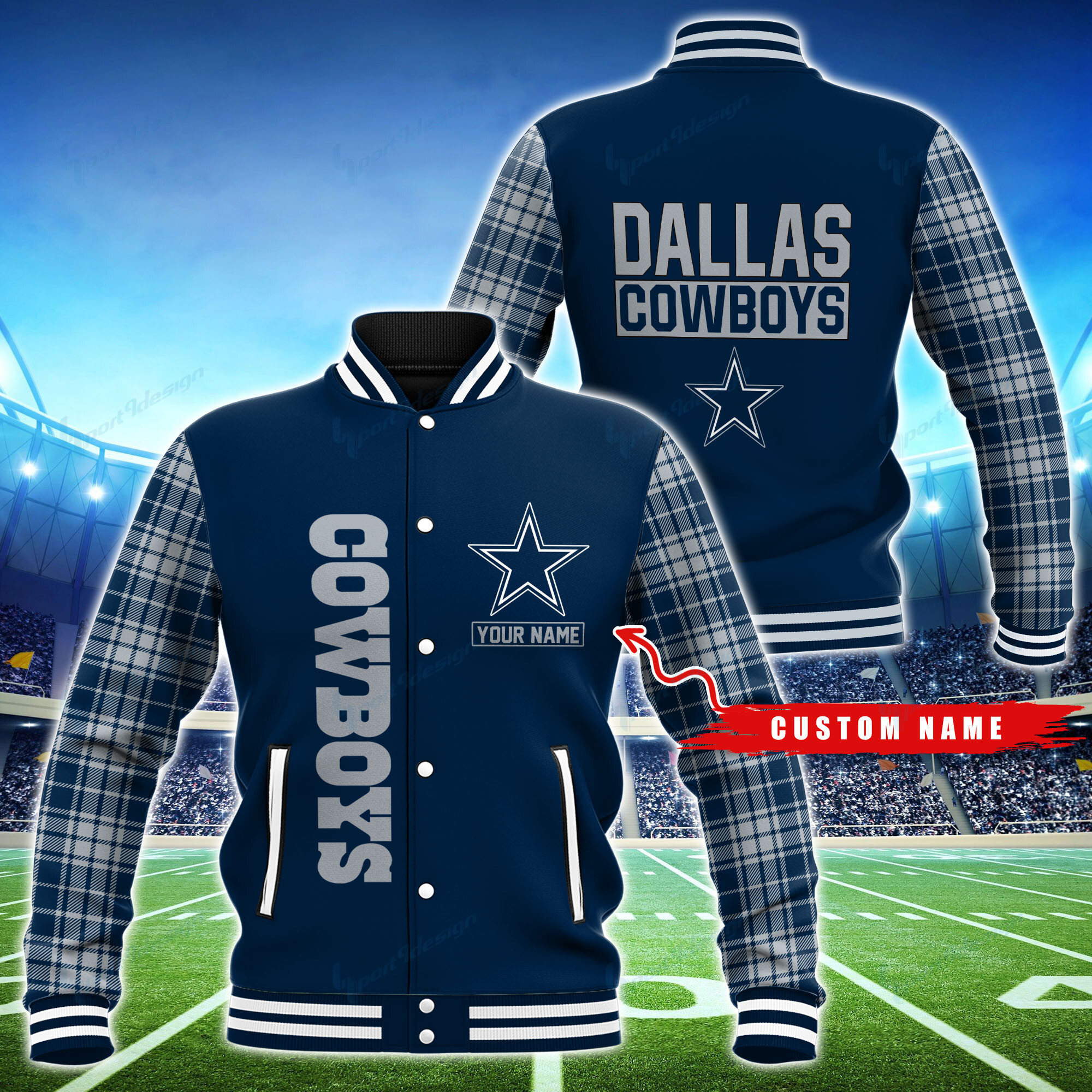 dallas cowboys personalized baseball jacket bg41 utiwg