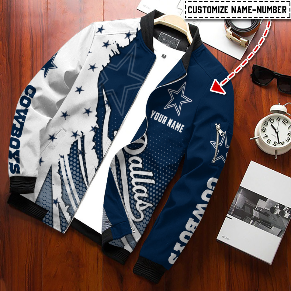 dallas cowboys personalized bomber jacket bg274 eieu7