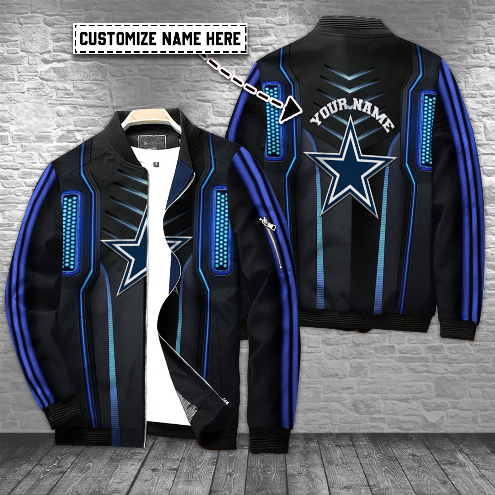dallas cowboys personalized bomber jacket bg829 pu11a