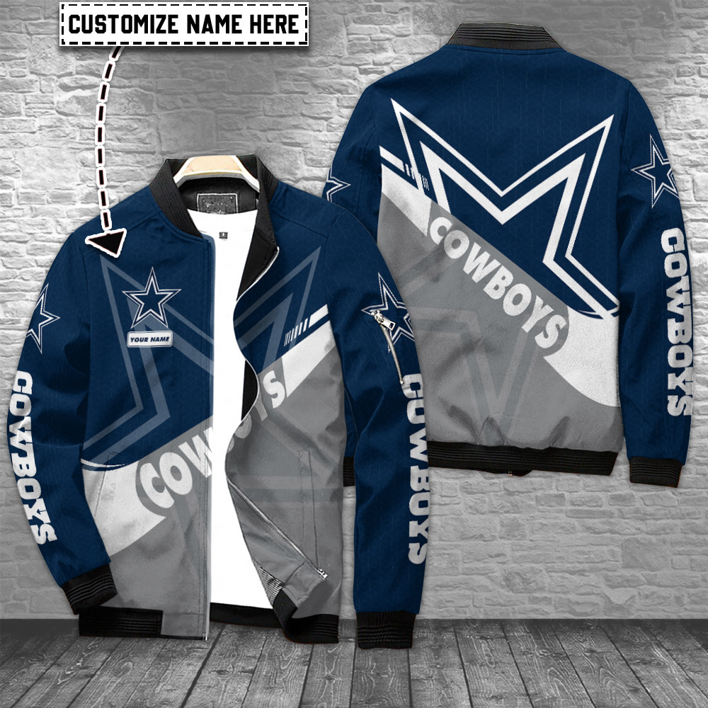 dallas cowboys personalized bomber jacket bg838 mdb8y