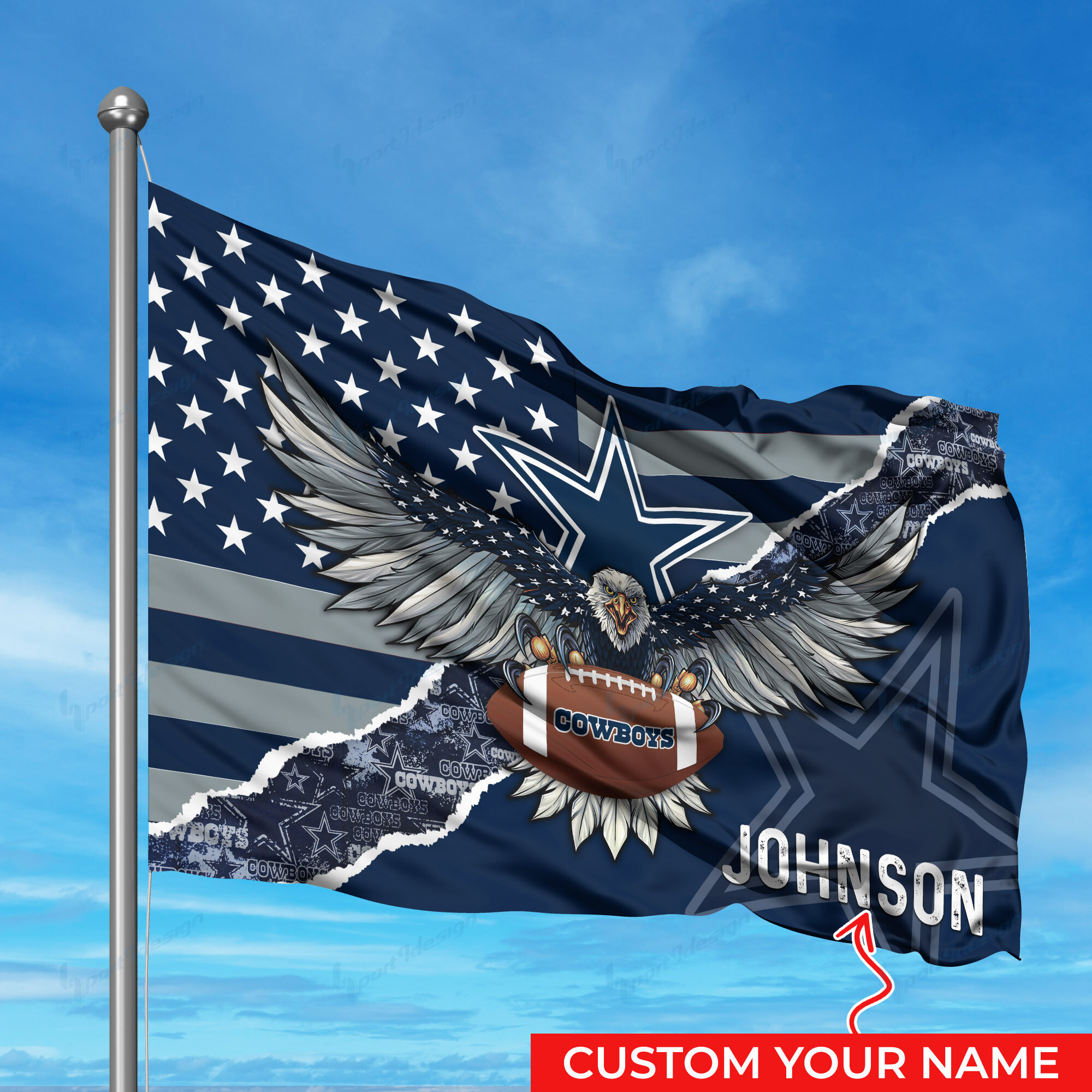 dallas cowboys personalized flag 283 1qhf1