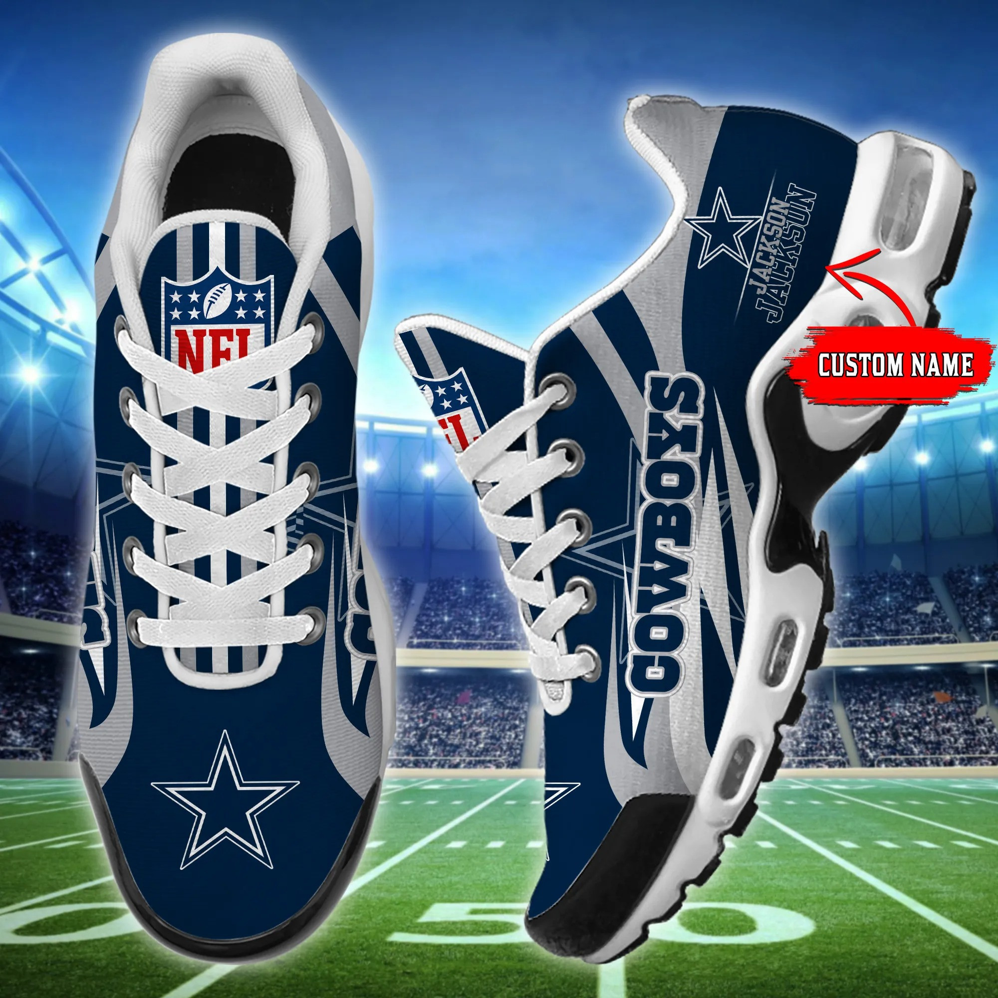 dallas cowboys personalized plus t n youth sneakers bg88 c8ppp