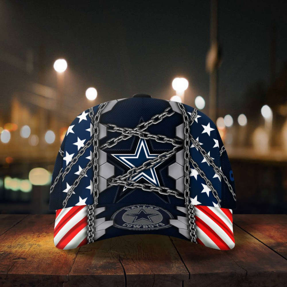 dallas cowboys stars stripes chain printed baseball classic cap men hat 3