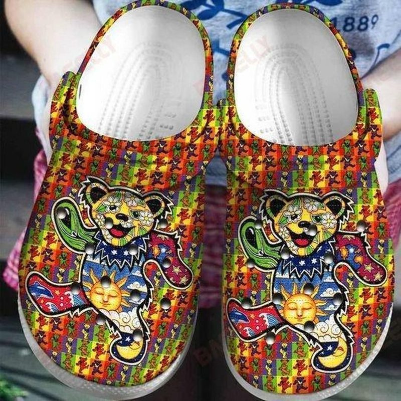 dancing bear grateful dead music band unisex slippers eseyz