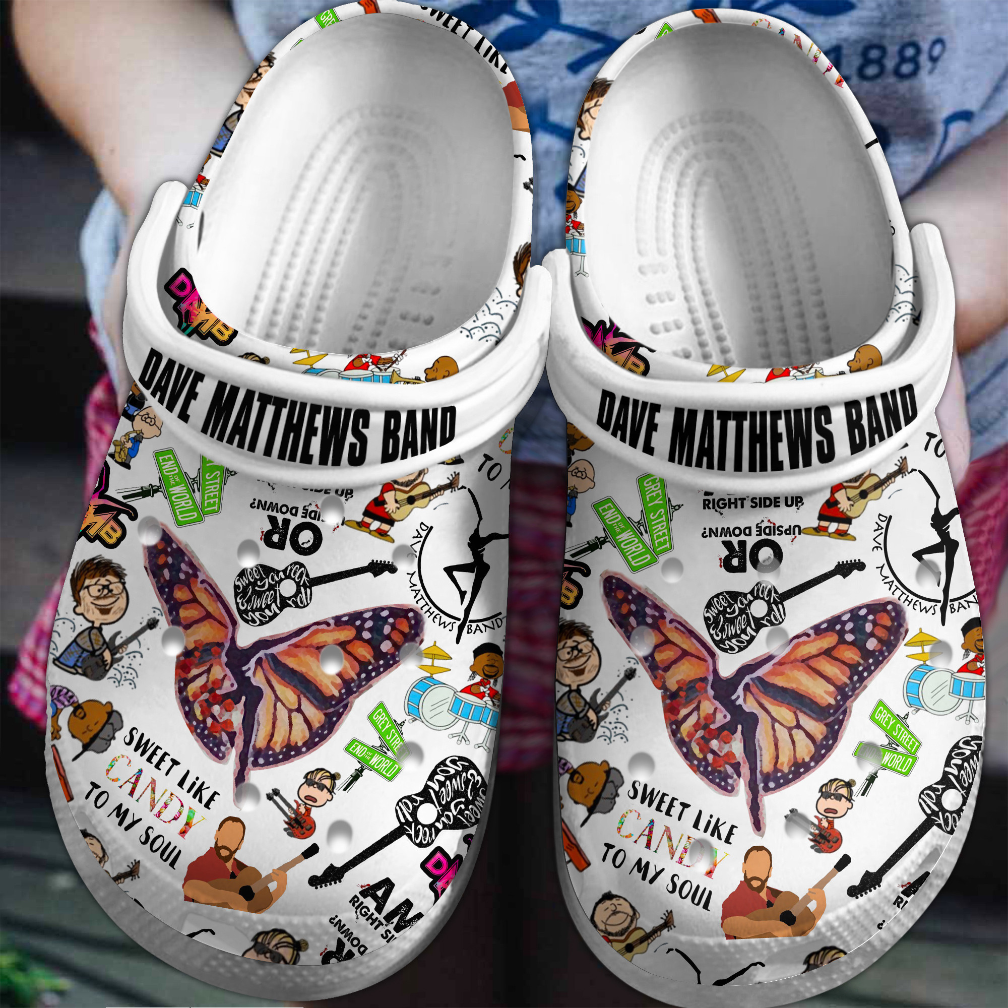 dave matthews band white classic music clogs fast shipping worldwide 36tud