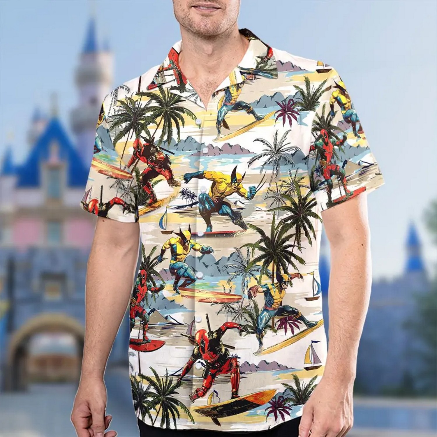 deadpool and wolverine summer beach hawaiian shirt kncaj