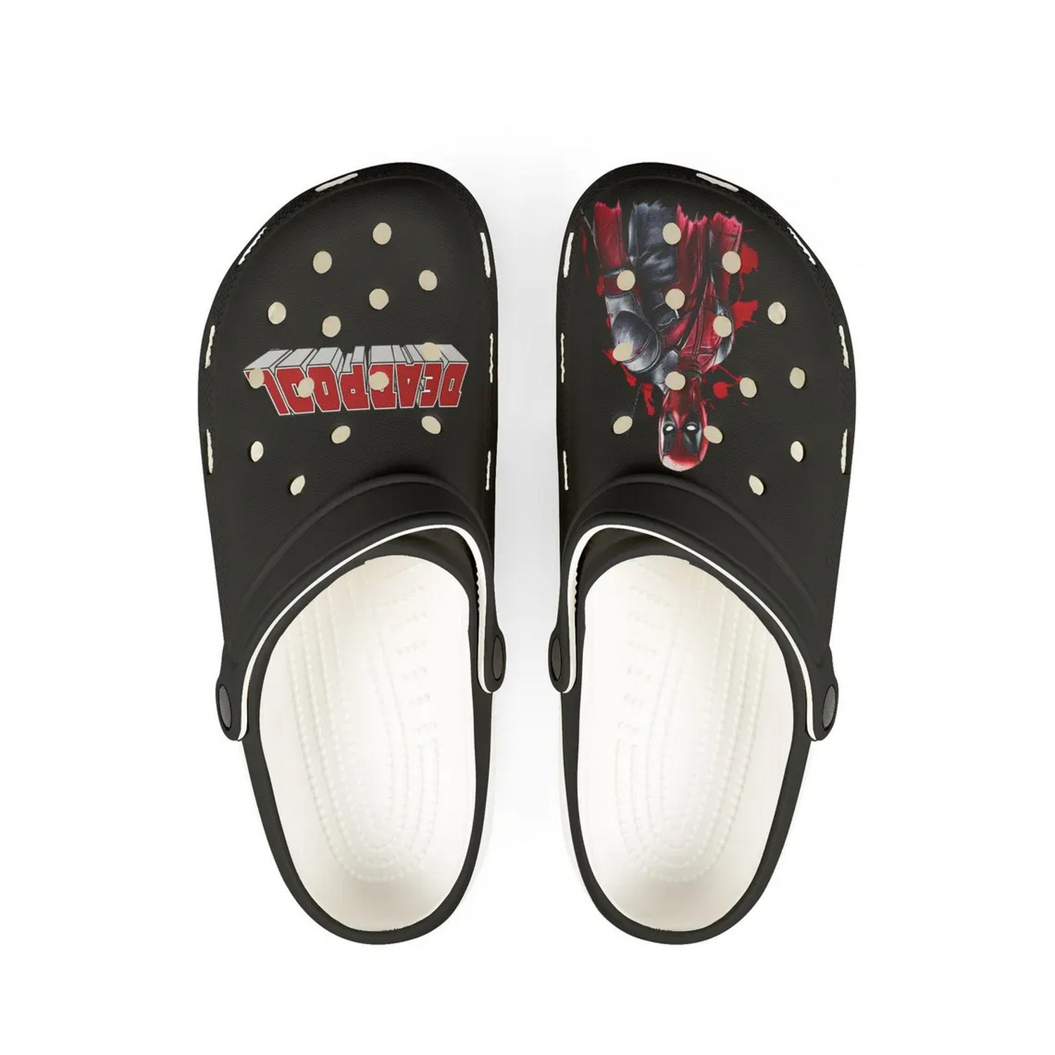 deadpool black clogs for kids and adults 9buog