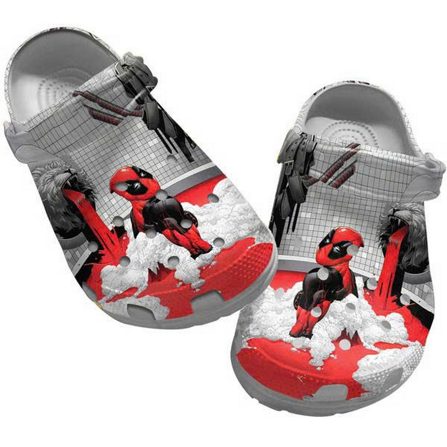 deadpool on anime manga clogs for kids and adults syqbn
