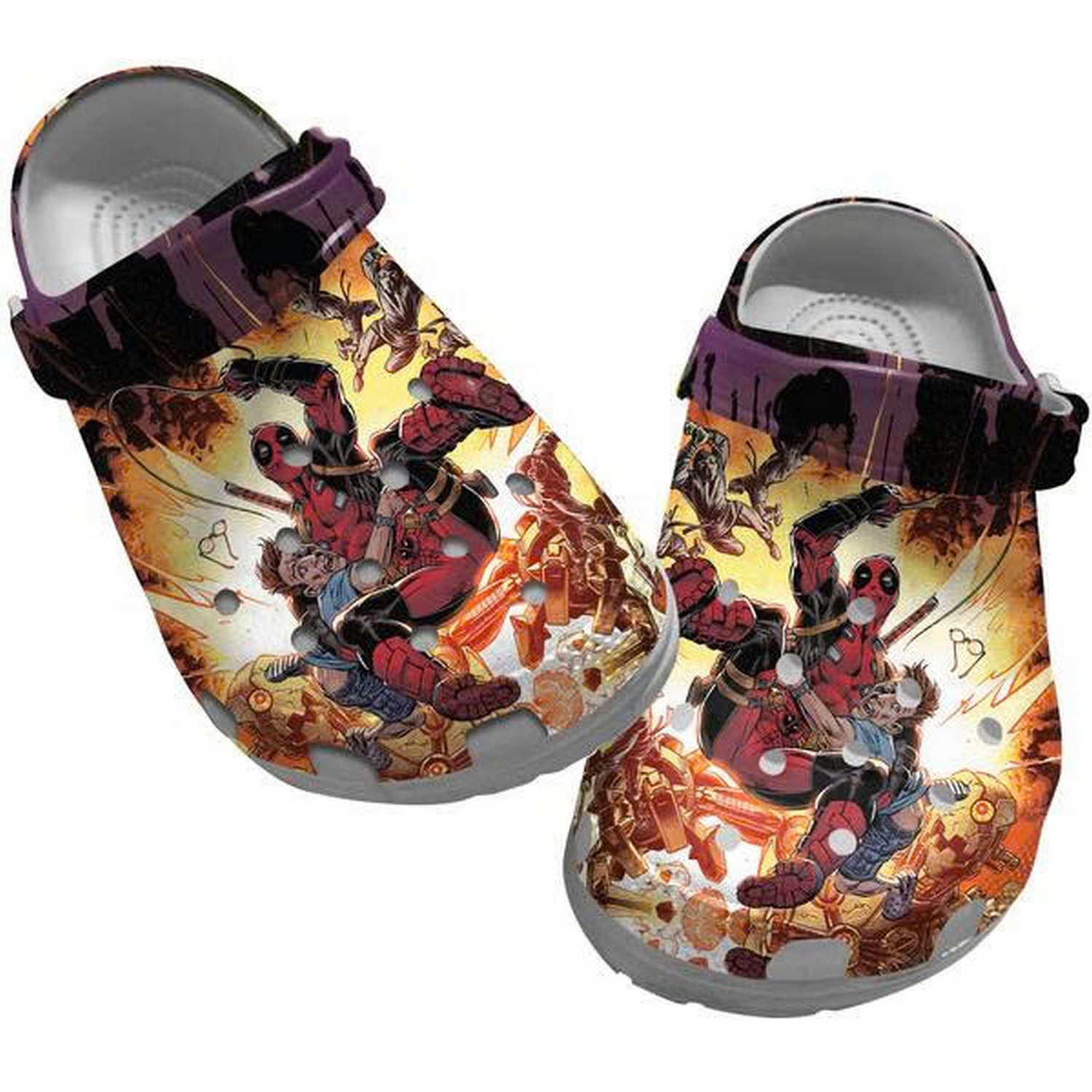 deadpool saves people clogs for kids and adults euyut