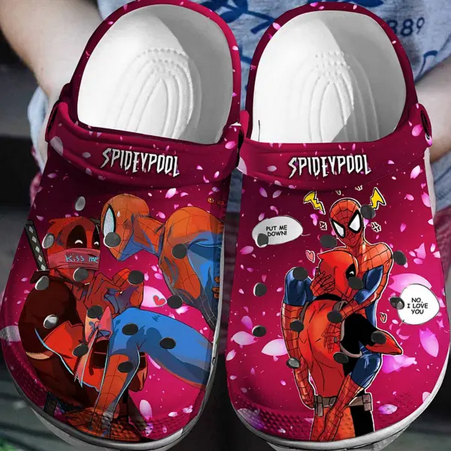 deadpool spiderman funny comic spiderpool clogs for kids and adults 6vp35