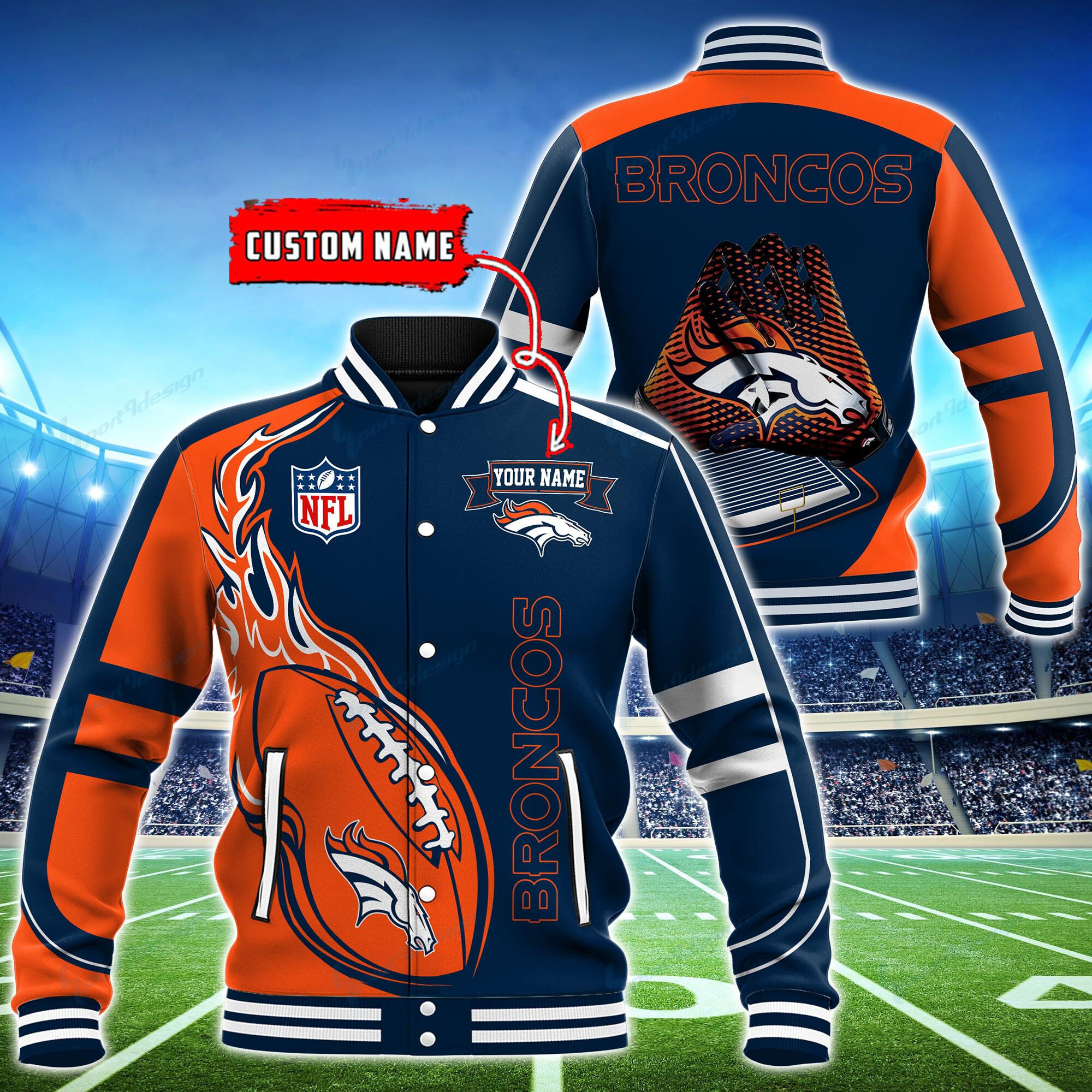 denver broncos personalized baseball jacket bg10 inhhv