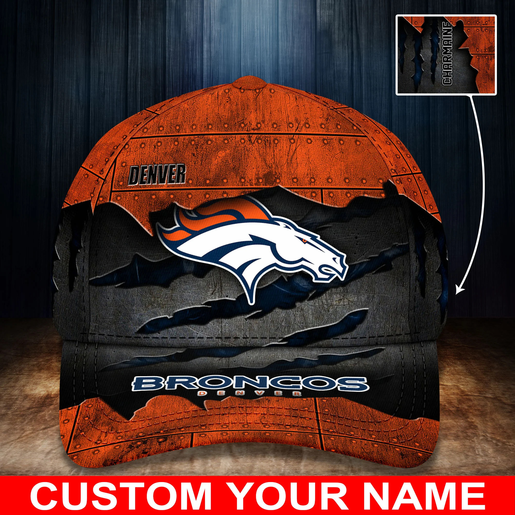 denver broncos personalized classic cap bg300 hcrnb
