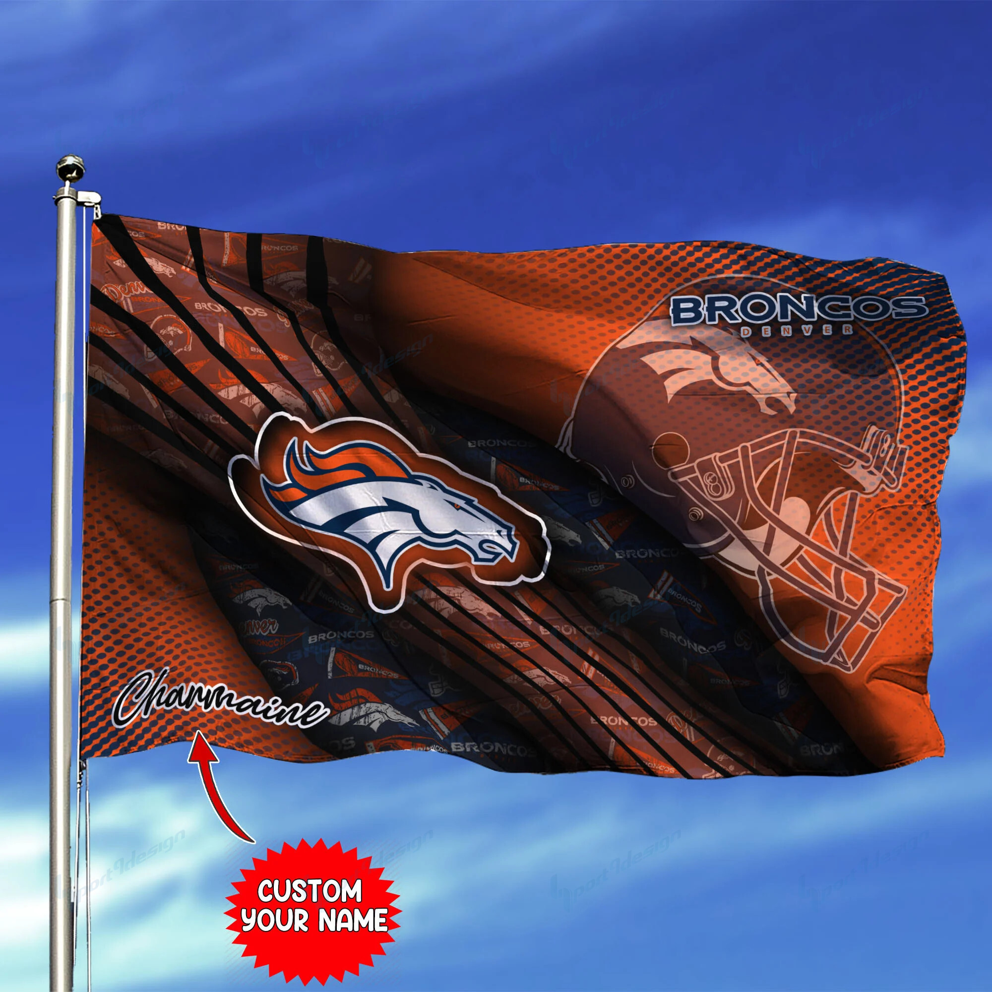 denver broncos personalized flag 215 m0rnl