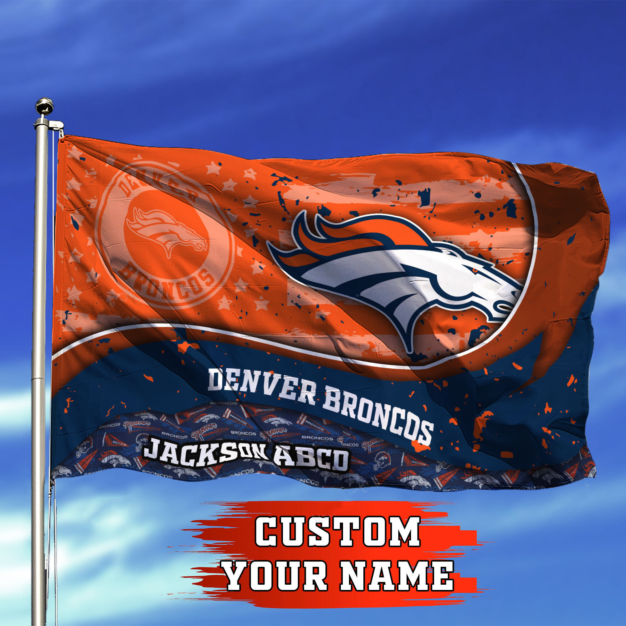 denver broncos personalized flag 314 v2sez