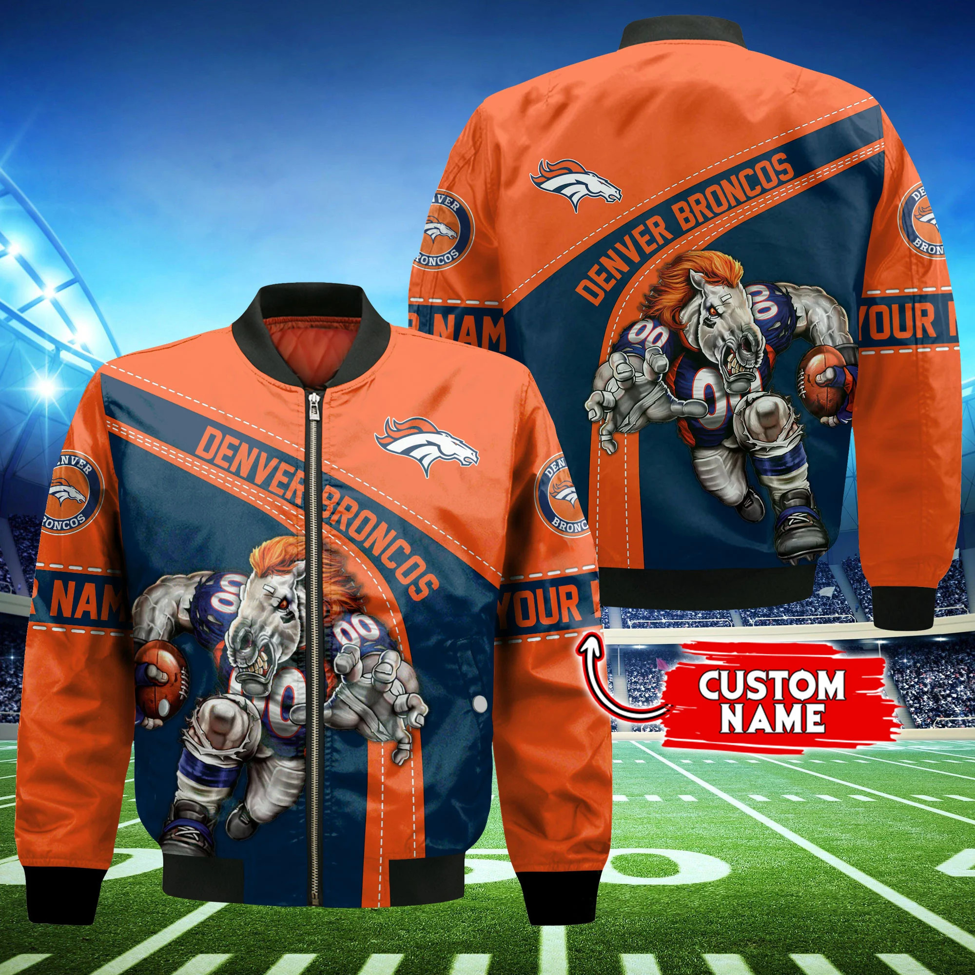 denver broncos personalized thick bomber jacket cs117 dayly