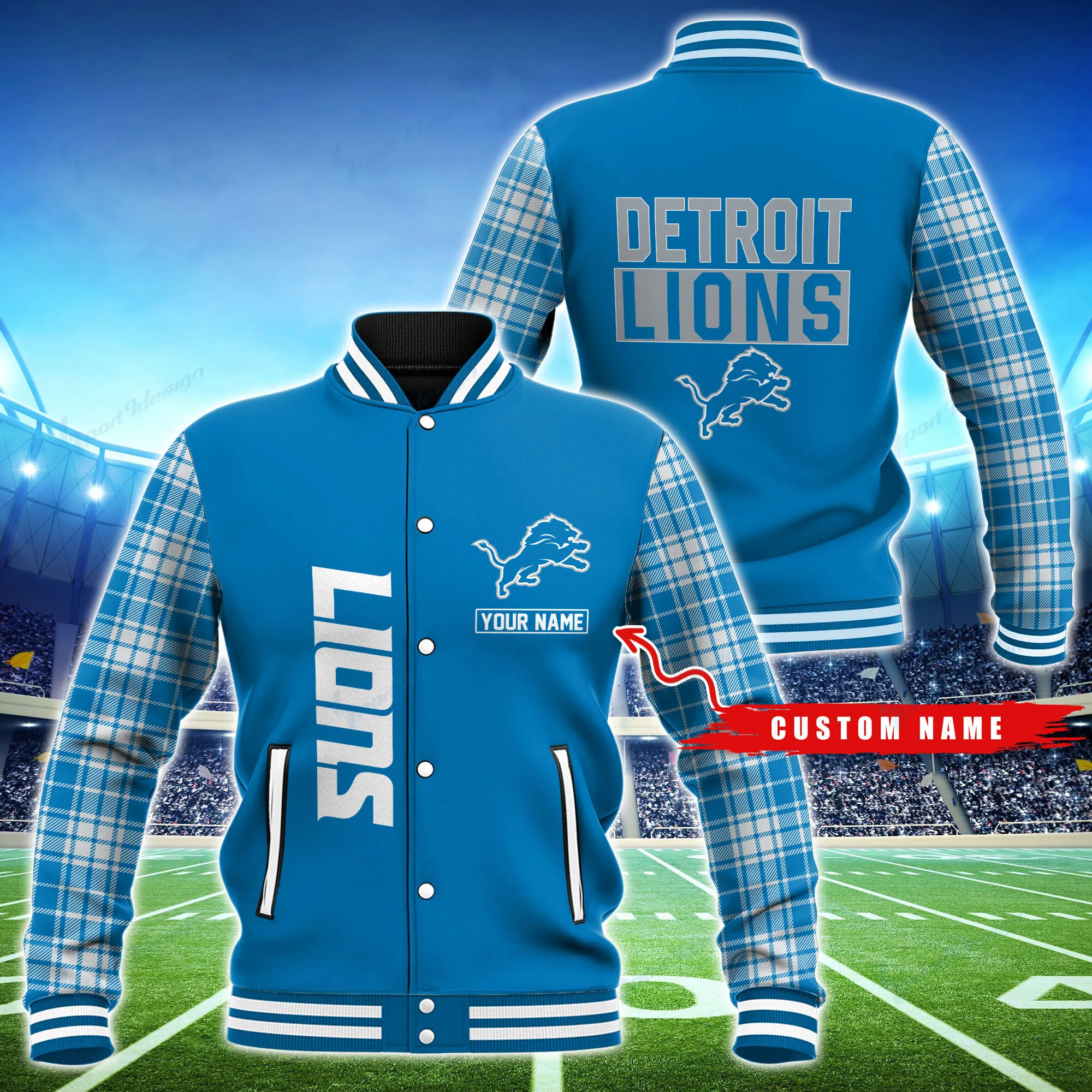 detroit lions personalized baseball jacket bg43 jgoql