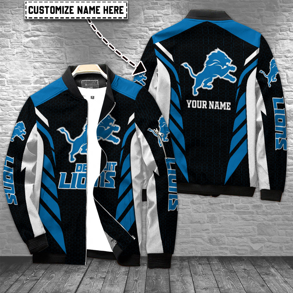 detroit lions personalized bomber jacket bg698 qhsx5