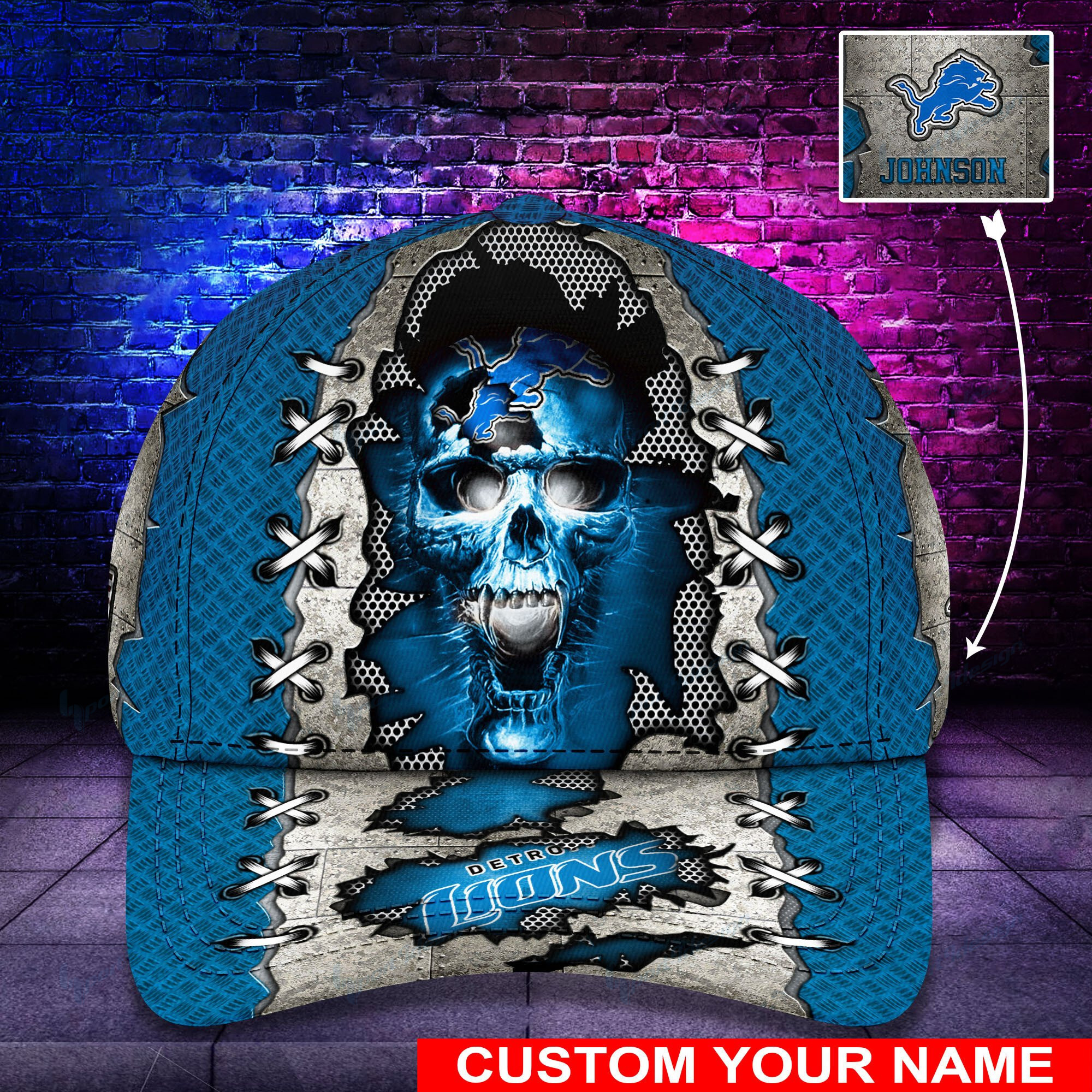 detroit lions personalized classic cap bg485 3xowh