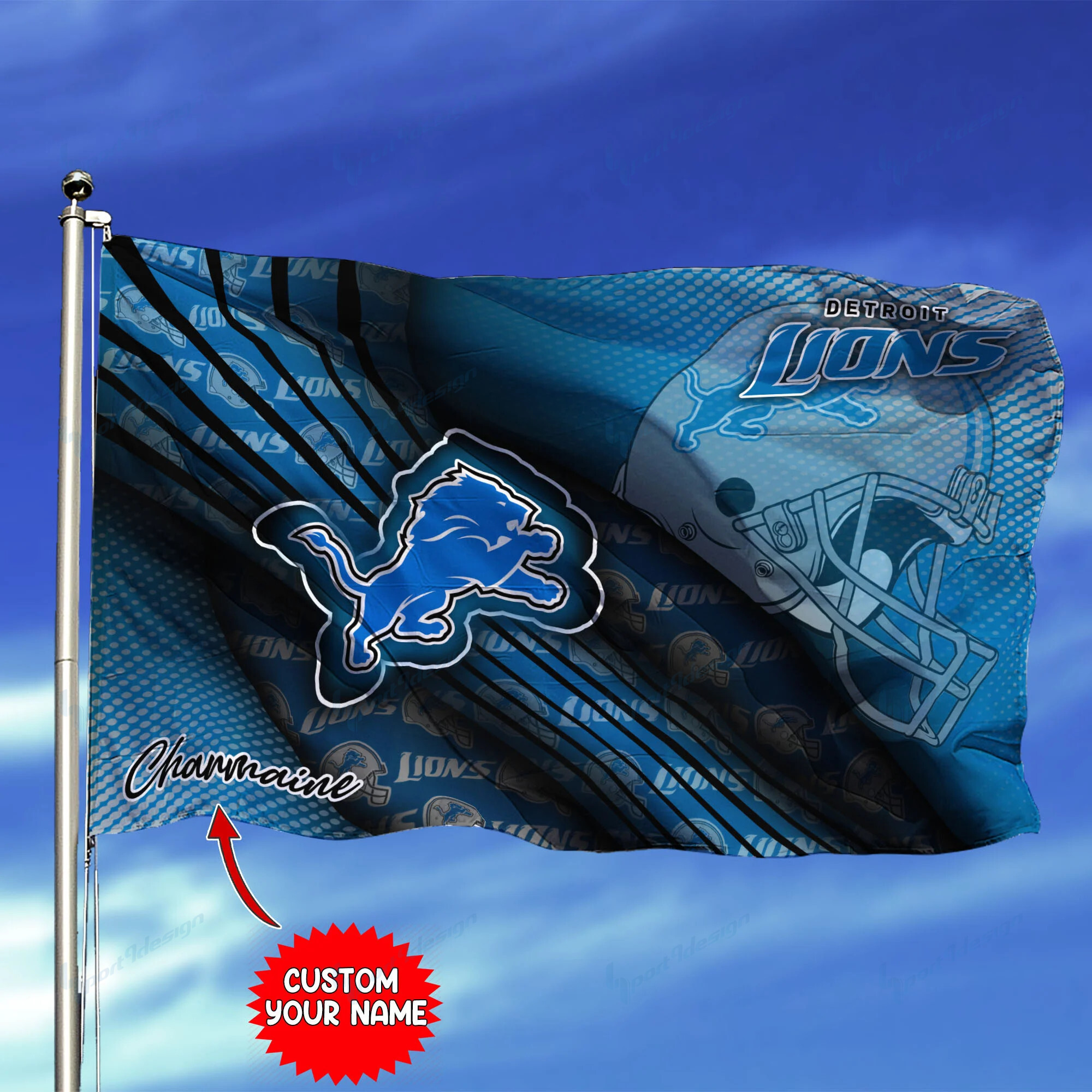 detroit lions personalized flag 216 ocmbs