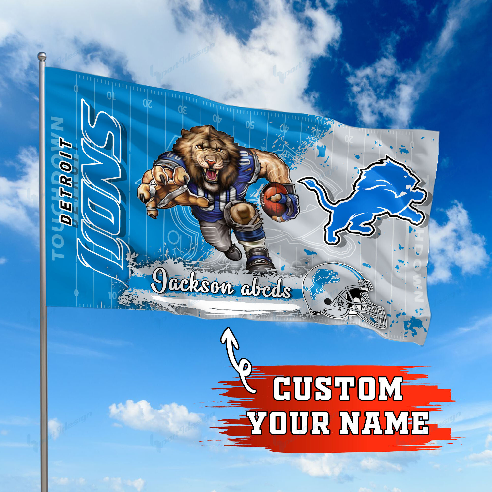 detroit lions personalized flag 247 wkwvt